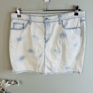 Loft Acid Wash Denim Mini Skirt Size 14